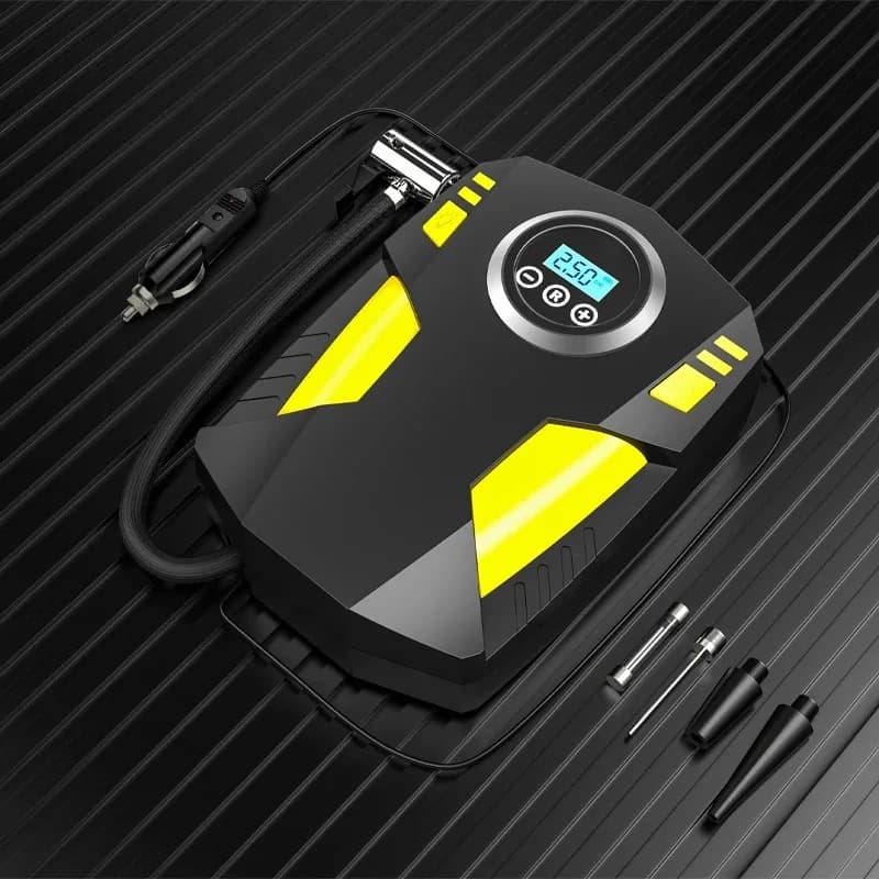 Nuovo Compressore d'Aria Portatile Intelligente, Elettrico, Senza Fili, con LED, Pompa Gonfiabile Ricaricabile per Pneumatici di Auto e Bici