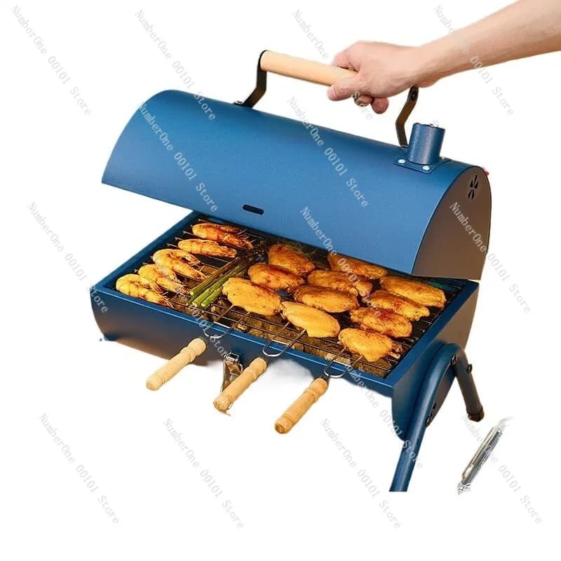 Griglia BBQ a Carbone Minimalista per Esterni, Piccolo Fornello Portatile Pieghevole per Giardino, Patio, Campeggio, Picnic, Griglia per Arrostire, Uso Domestico