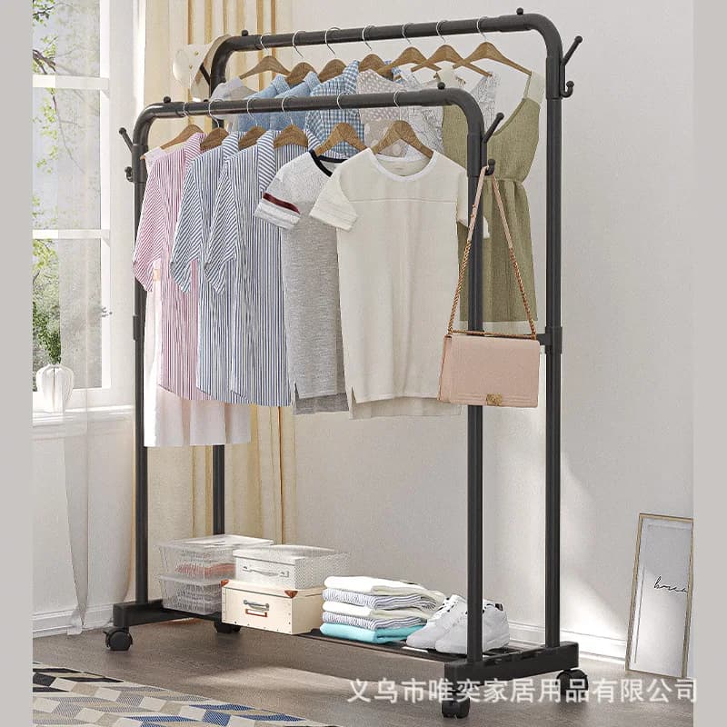 Floor-to-ceiling hanger clothing store dormitory bedroom hanging clothes rack indoor drying rack movable multi-functional coat r
