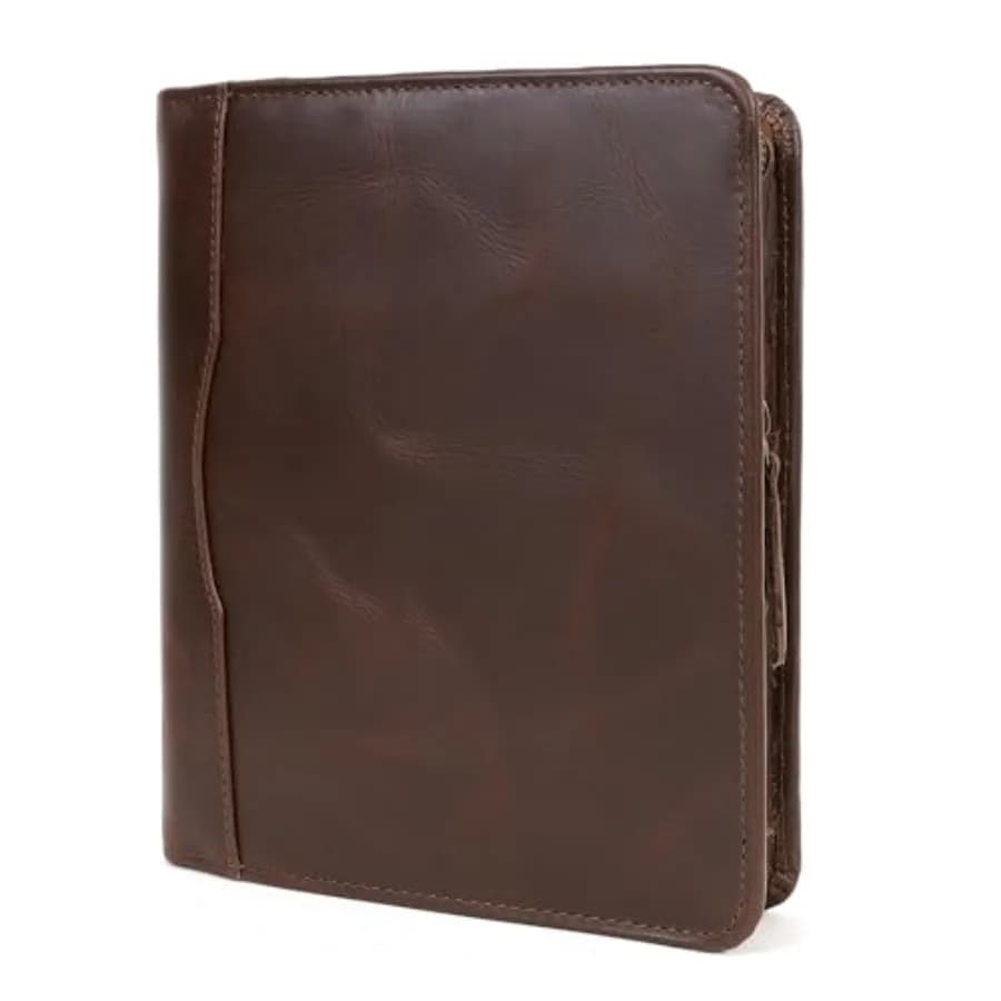 Leather A5 Portfolio Padfolio Folio A5 Notebook Journal Cover Planner Binder Small Mens Business Work Folder Organizer