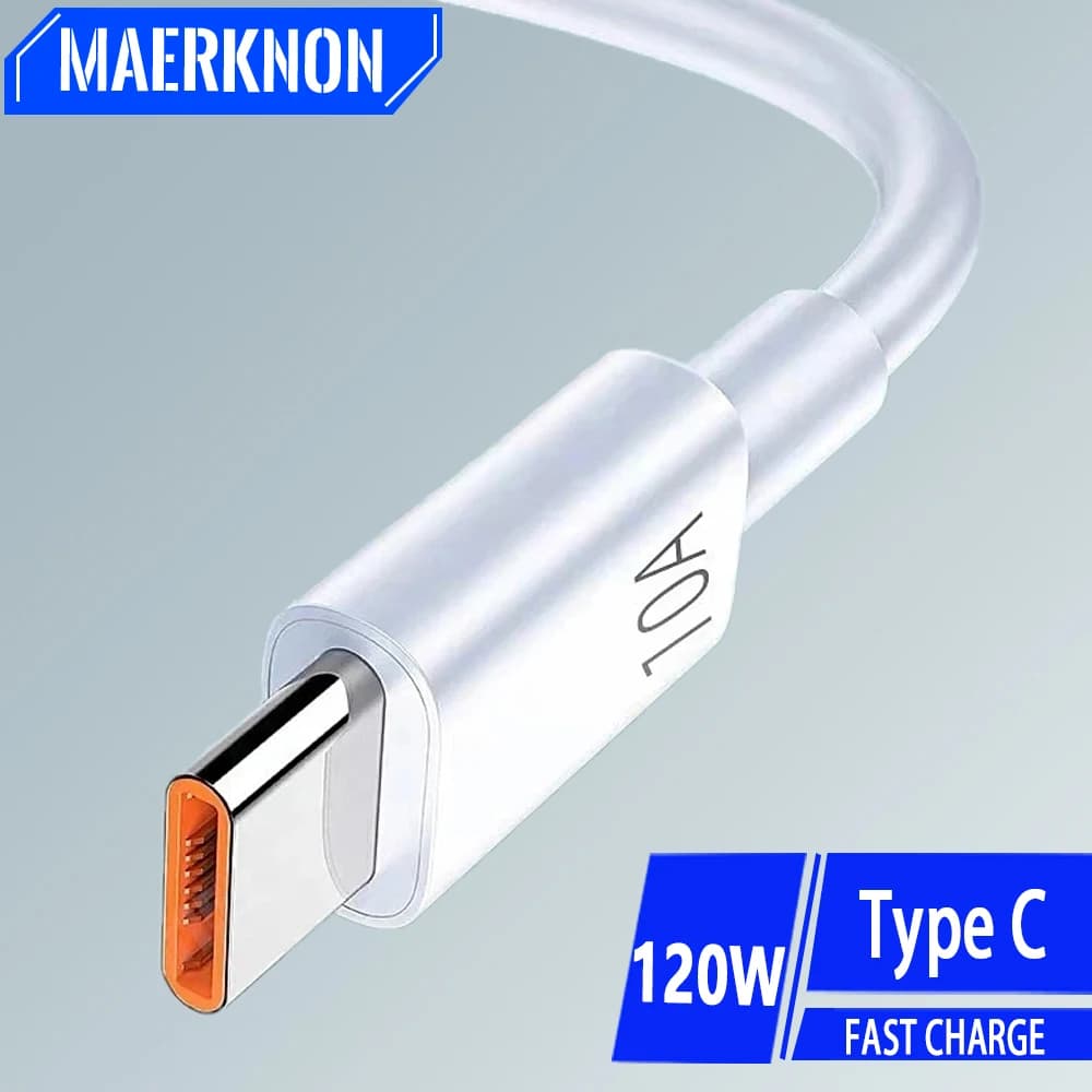 Cavo USB per caricabatterie per telefono con ricarica super veloce da 10A 120W per Huawei Mate 40 Xiaomi Samsung cavo dati USB C a ricarica rapida