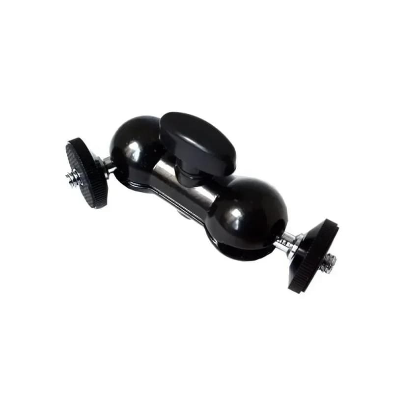 Vite 1/4 Connessione universale a doppia testa Pan Tilt Base per fotocamera Staffa per treppiede Mano magica rotante Supporto a 360 gradi