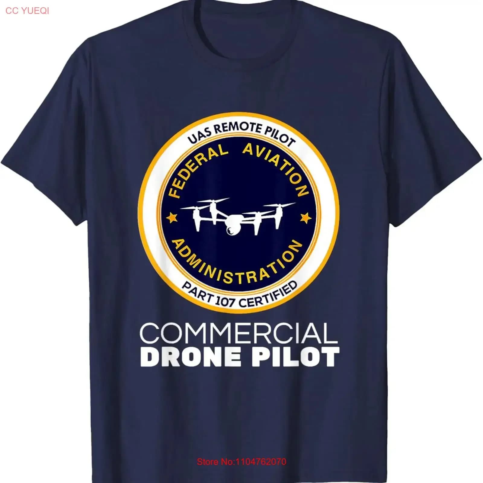 FAA Commercial Drone Pilot T Shirt vintage Washed Unisex Comfortable homme graphic streetwear Casual Breathable