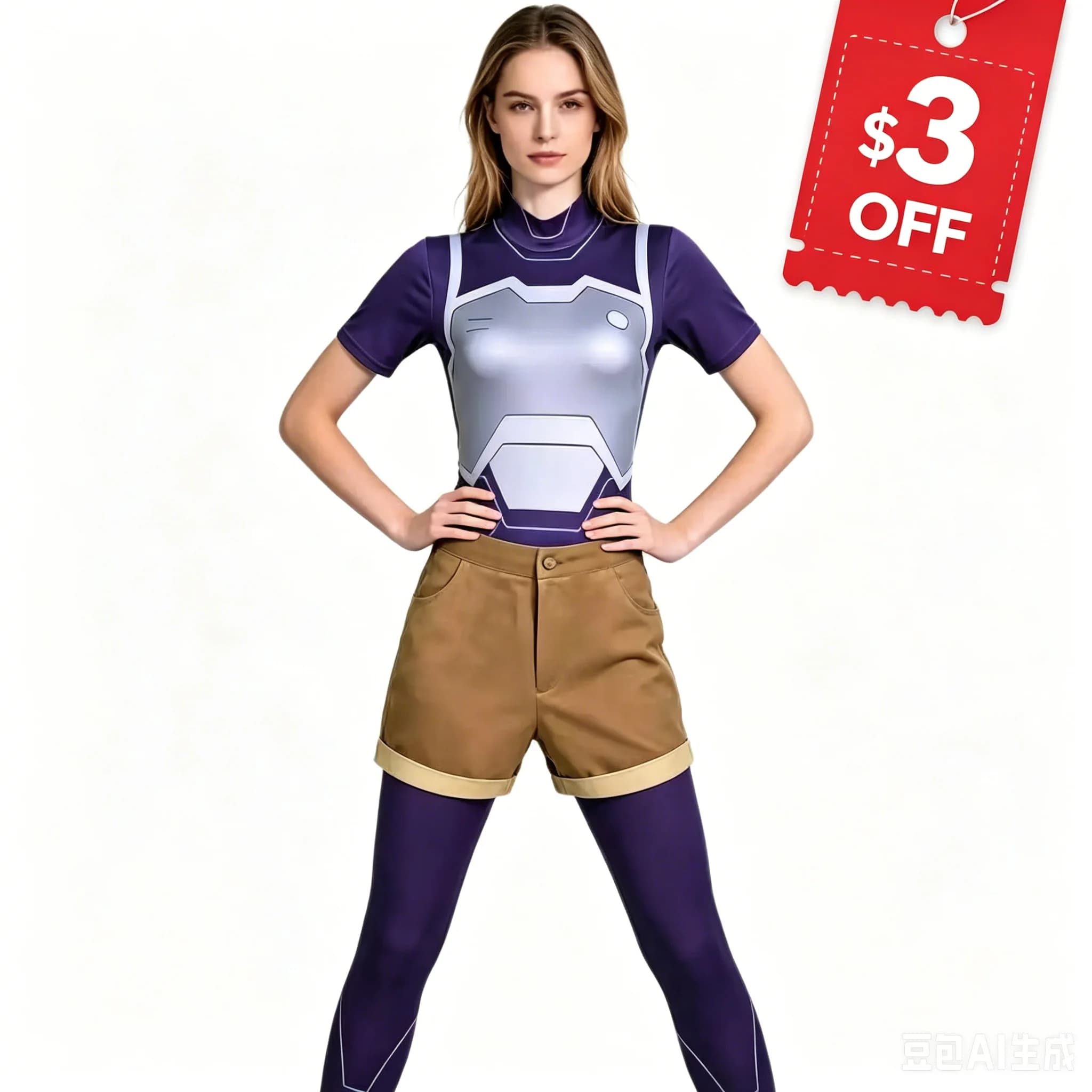 Costume da Cosplay Anime Invincible Fantasy Tech Jacket, Tuta con Pantaloncini, Costume per Giochi di Ruolo, Disfraz per Halloween e Carnevale per Donne