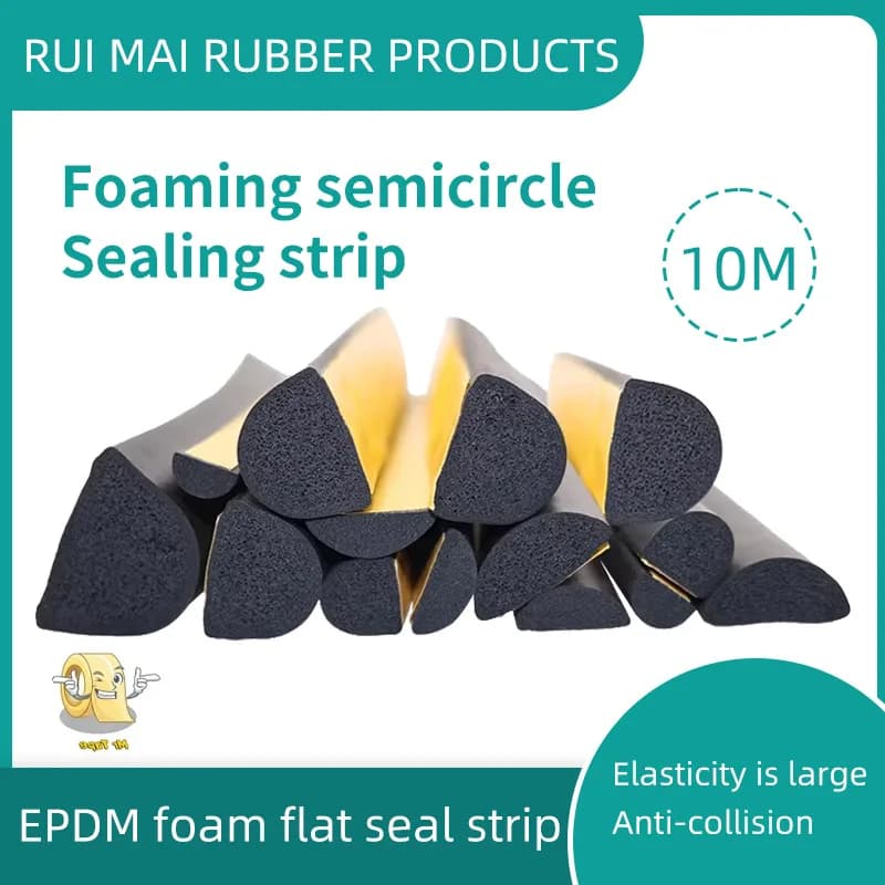 Striscia Sigillante Adesiva in Spugna Nera da 10 Metri, Guarnizione in Gomma EPDM Antipolvere, Antivento e Insonorizzante per Porte e Finestre Auto