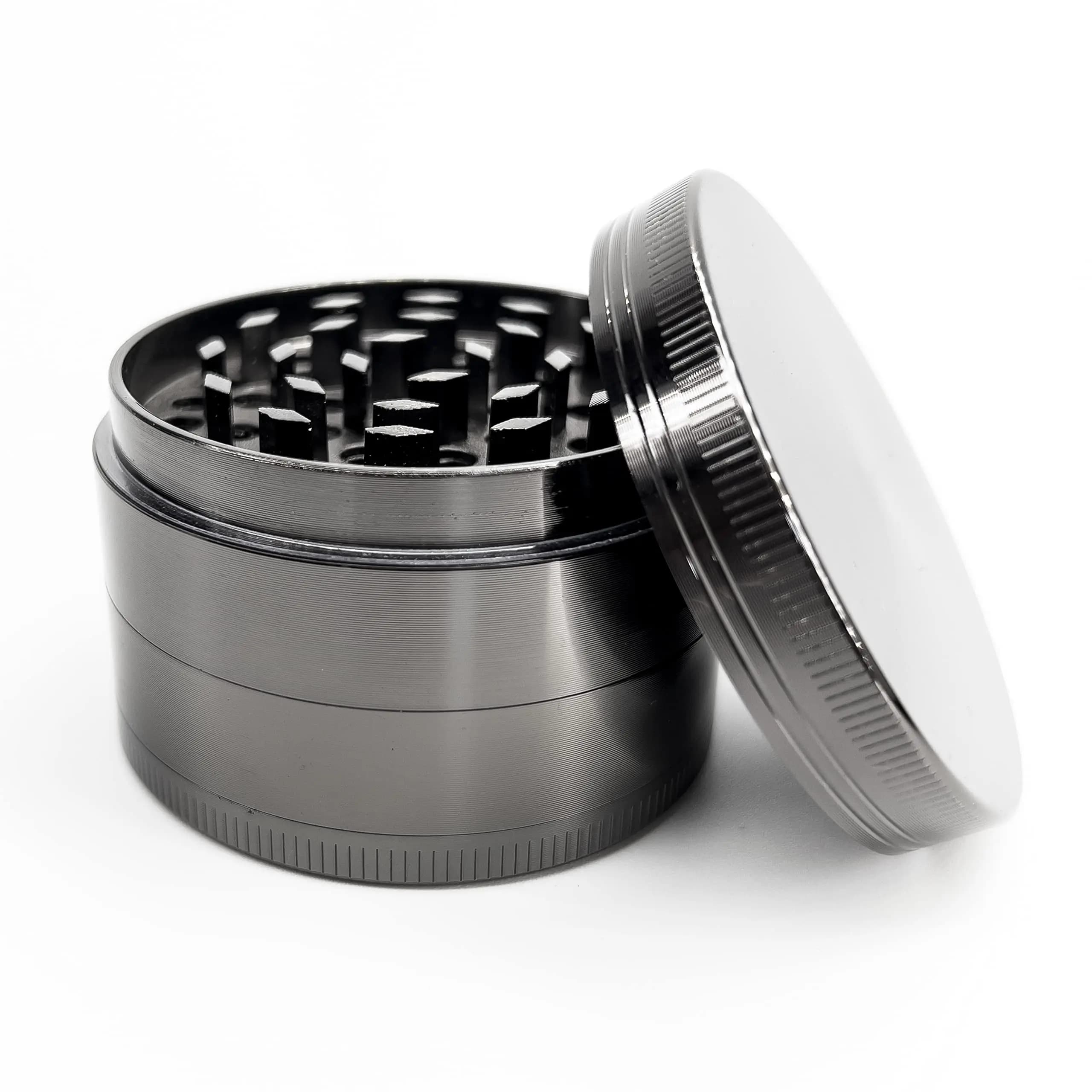 Pistola-Nero Smerigliatrice per Erbe Fumo Tabacco con Catcher Polline In Lega di Zinco 4 Strati 40/63mm Frantoio per Spezie Manuale Strumento di Rotolamento Accessorio