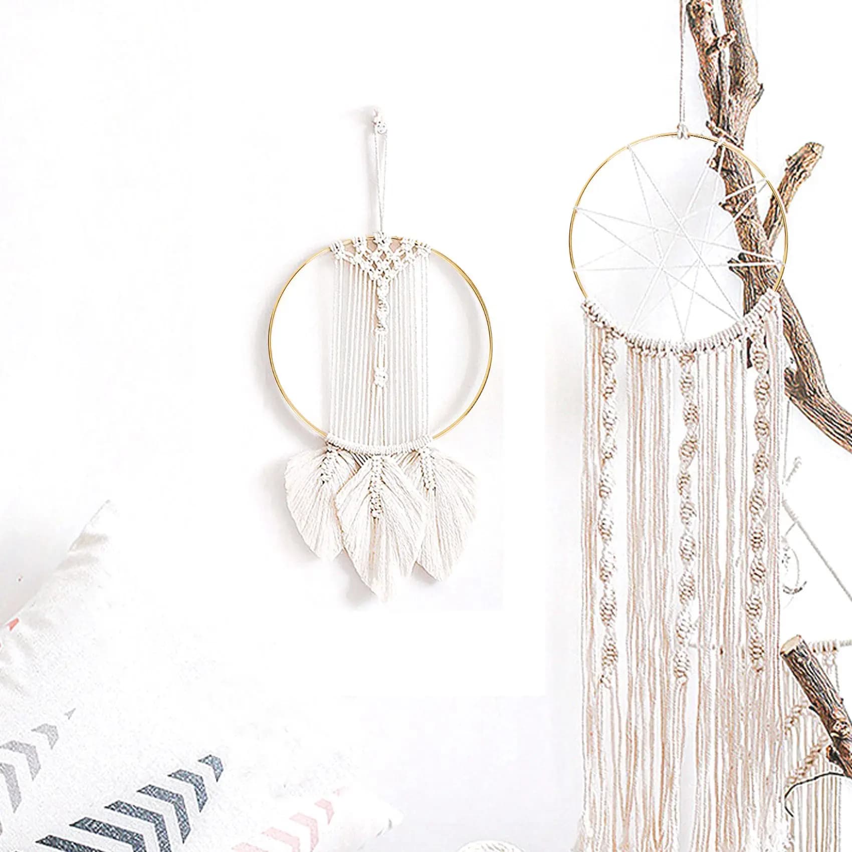 8Pcs 8 Inches Dream Catcher Rings Metal Hoops Macrame Ring For Crafts And Dream Catcher Supplies, Gold