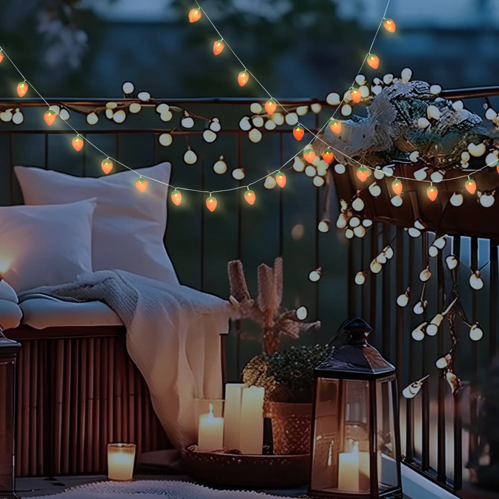 Luci LED a Forma di Fragola, Lampada Decorativa per Interni ed Esterni, Luce Notturna Carina per Camera da Letto, Feste e Matrimoni