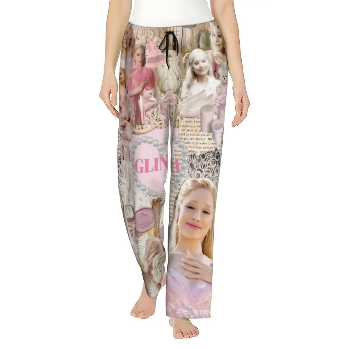 Wicked For Good Glinda Girl's Lounge Pants Loose Fit Musical Movie Pajama Pants Home Sleepwear