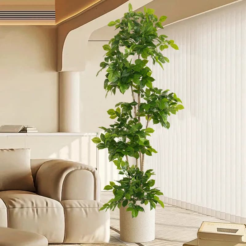 2-78 pollici grandi piante finte albero felice artificiale plastica Radermachera sinica piante foglie per casa giardino ufficio negozio decorazioni per feste