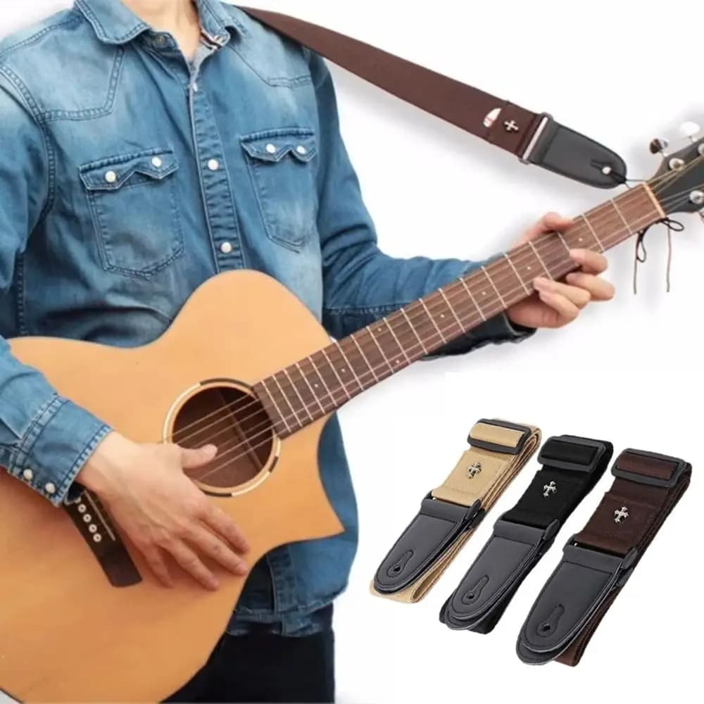 Tracolla per chitarra elettrica vintage a lunghezza regolabile Tracolla incrociata Cintura per ukulele in pelle Durevole e confortevole Tracolla per chitarra folk Spettacolo dal vivo