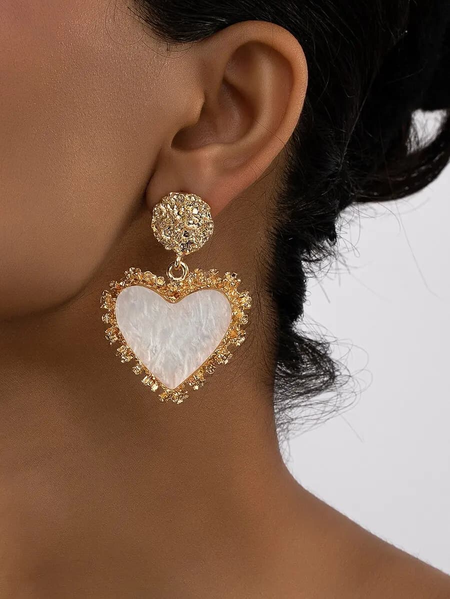 Rhinestone Heart Drop Earrings for Valentine’s Day