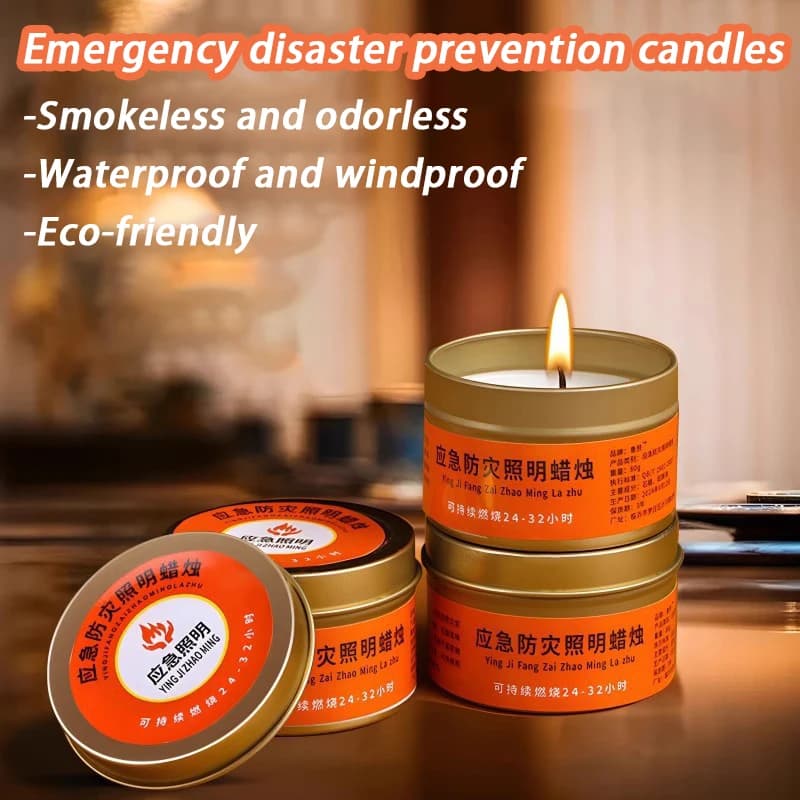 Candele di emergenza per la prevenzione dei disastri Candele antivento di backup per illuminazione di interruzione di corrente domestica senza fumo e inodore