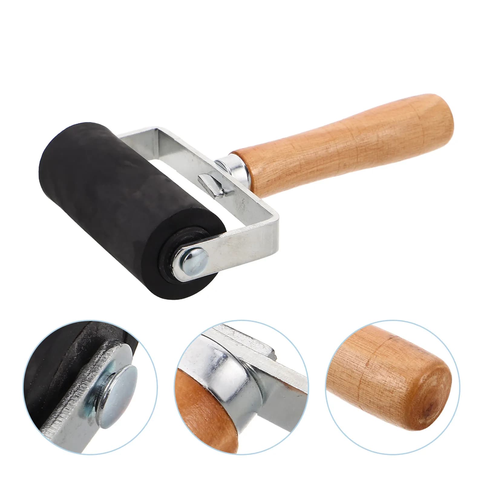 Set of 2 Rubber Rollers for Artistic Printing, Rubber Rollers for Ink Uniform Application, Print and Craft Tools