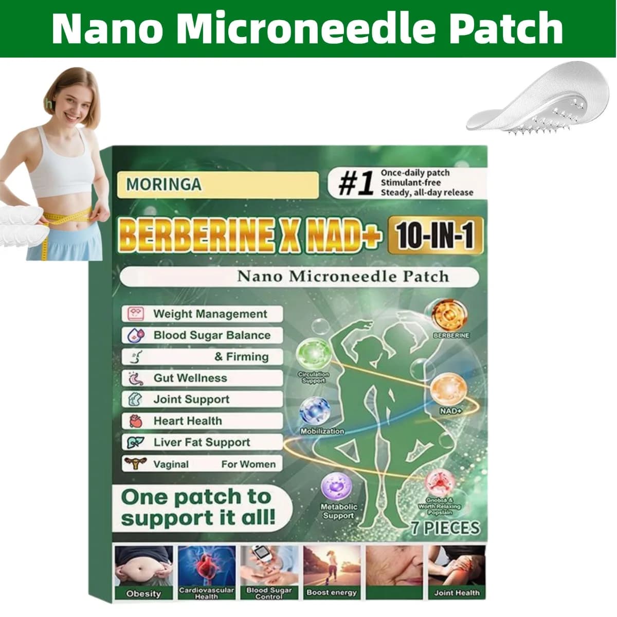 70Pcs Advanced Skin Care Patch,Nano Microneedle Slimming Aid Patch,Green & Safe Non-Invasive Wellness Weight Management Sticker