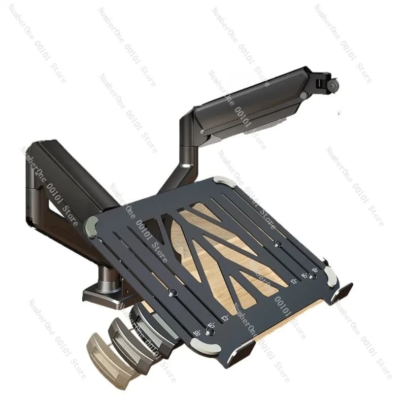 Supporto Combinato per Monitor e Laptop da Scrivania, Base Rialzata 2 in 1 per Doppio Schermo, Vassoio Galleggiante per Notebook