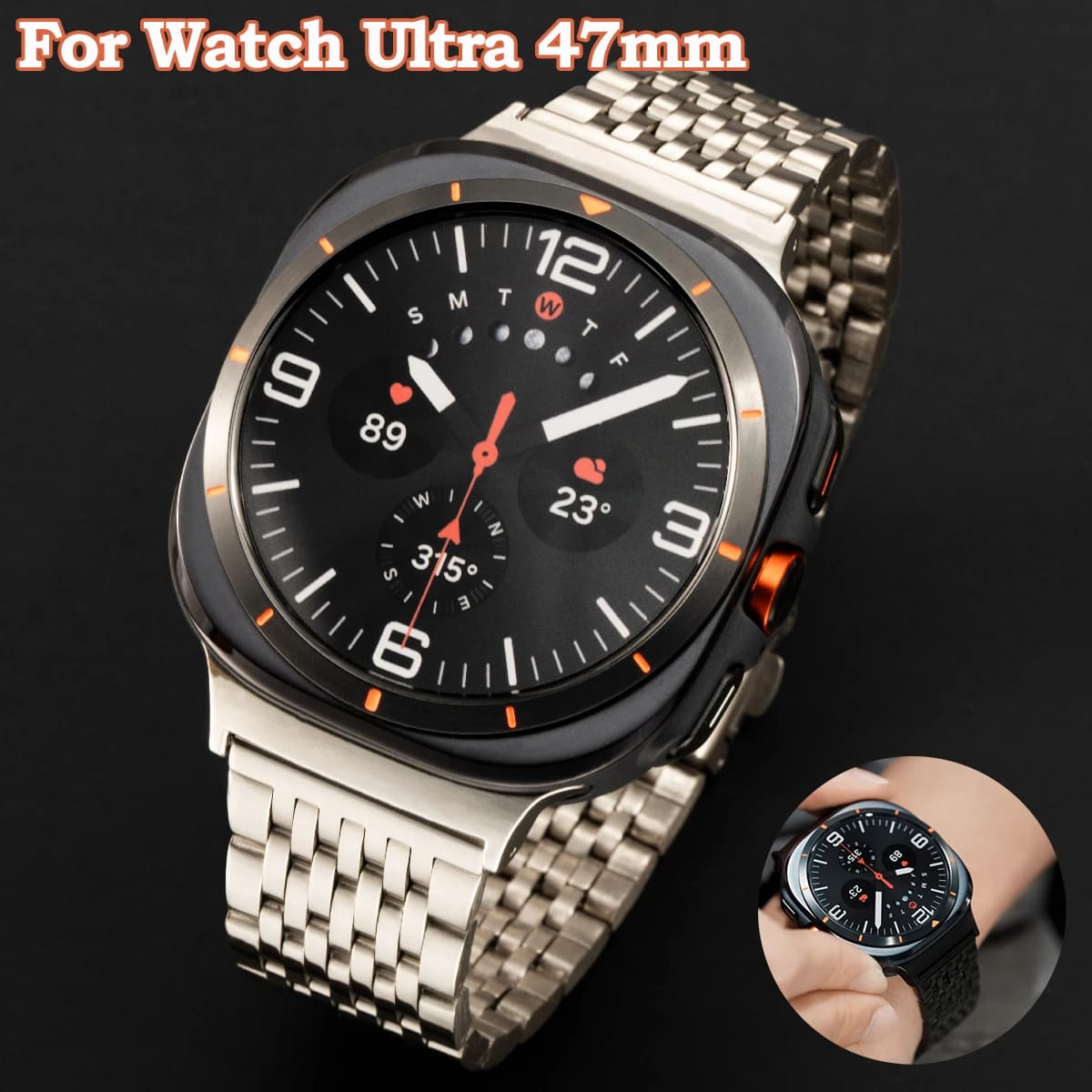 Cinturino per orologio per Samsung Galaxy Watch Ultra 47mm Smartwatch cinturino in acciaio inossidabile per Galaxy Watch 7 cinturino in metallo