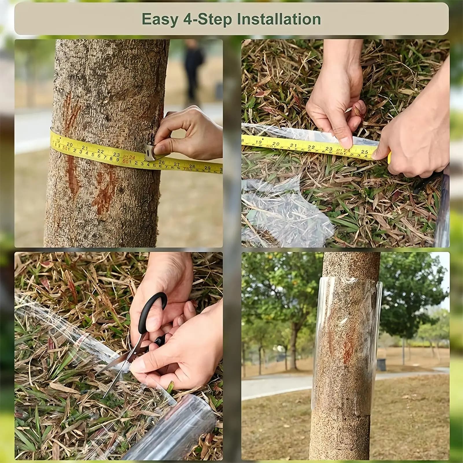 Tree Guards Iguana Cat Prevention PET Transparent Waterproof Tree Trunk Bark Protector Guard For Garden Yard Pathway Driveway