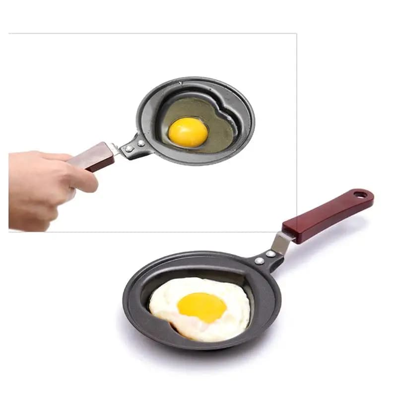 Mini Padella Antiaderente a Forma di Cuore per Uova e Pancake, Facile da Pulire, Nera, Regalo per Colazione Romantica, Accessorio da Cucina