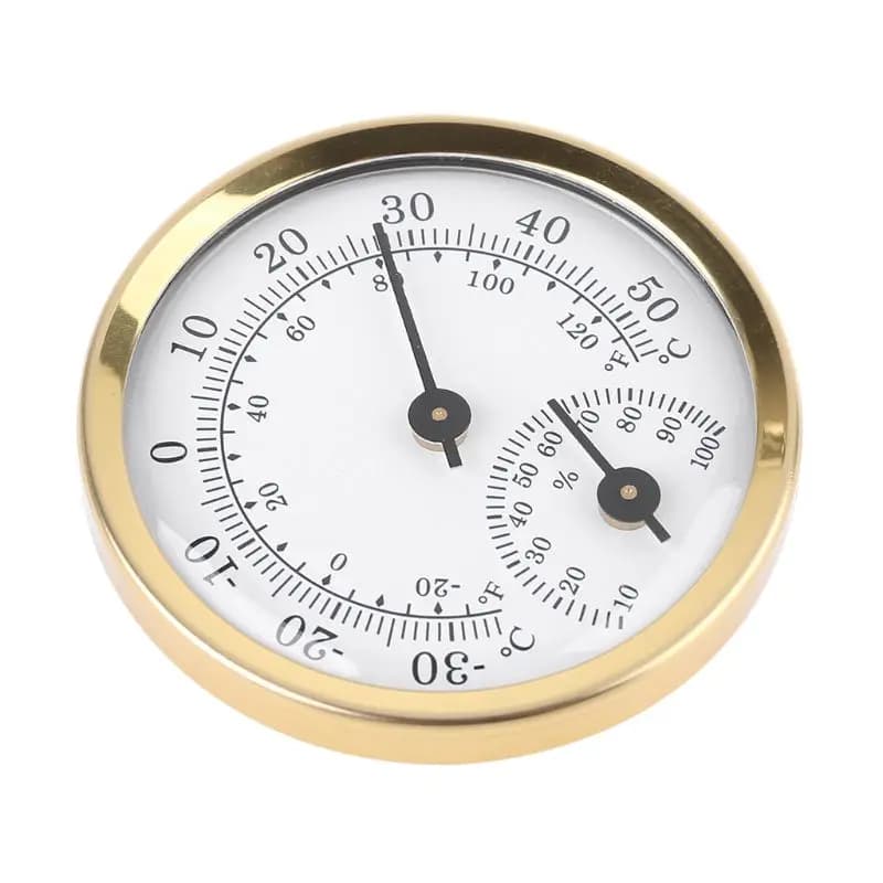 Igrometer thermometer 2 in 1 from 58 mm for exterior, interior, offices, domestic, outdoor, high precision analog temperature meter