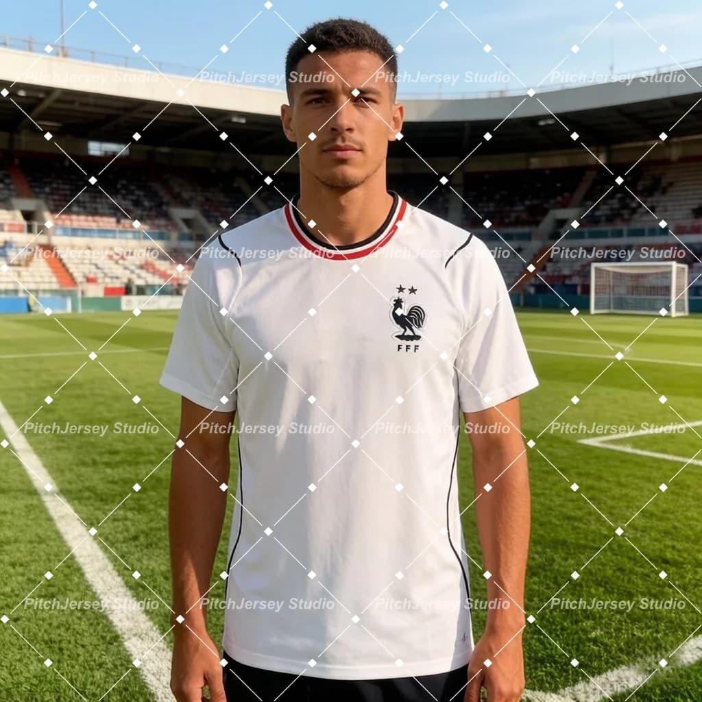 Nuova Maglia Calcio Francia 2026 da Trasferta Uomo, Asciugatura Rapida e Traspirante, Abbigliamento Sportivo, T-shirt Coordinata Famiglia Genitore-Figlio