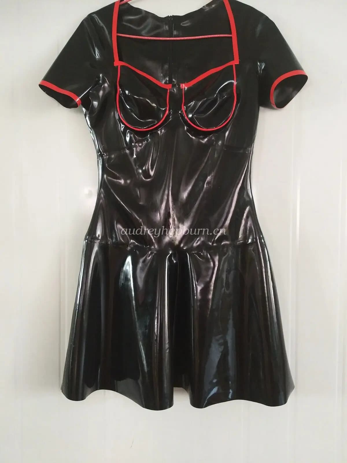 Gonna abito in lattice di gomma Gummi Party Queen Catsuit Uniform S-XXL