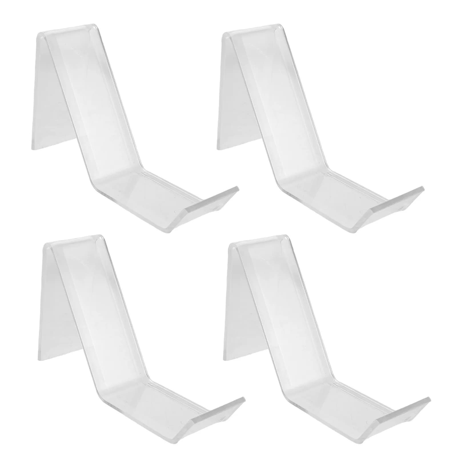 4pcs Transparent Shoe Rack Clear Acrylic Display Stand For Store Retail Exhibition Space-Saving Sneaker Organizer Shelf