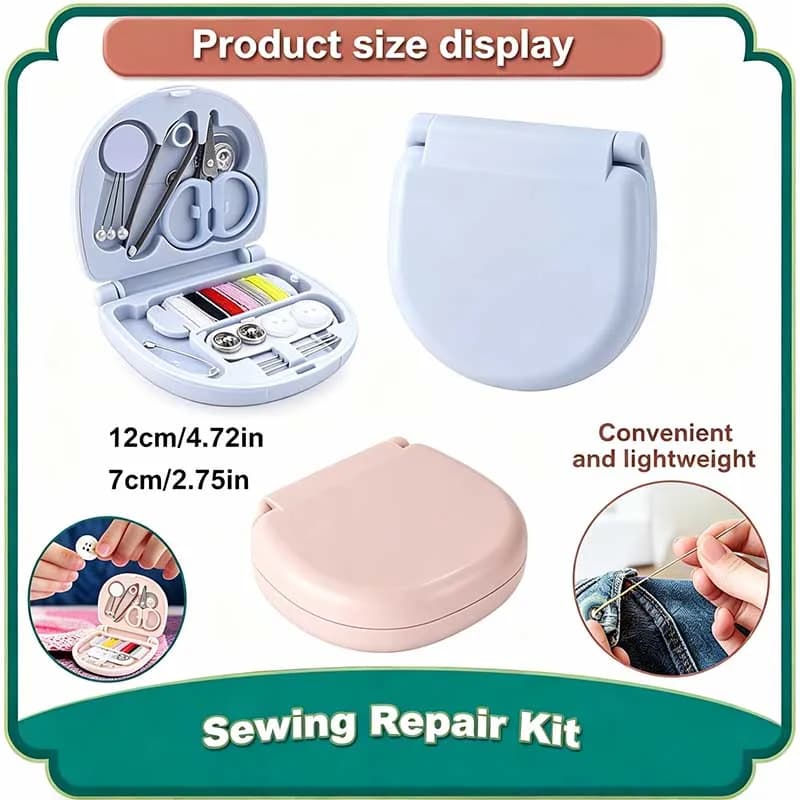 Mini Scatola da Cucito Quadrata, Nuovo Kit da Cucito Compatto in Stile Minimalista, Set di Strumenti per Cucito Fai-da-Te