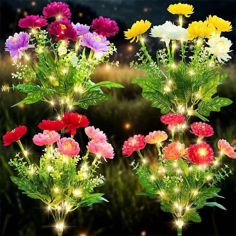 Lampade Solari a LED a Forma di Fiore di Loto a 7 Teste, Luci da Giardino Impermeabili per Matrimoni, Casa, Campeggio e Decorazioni Esterne