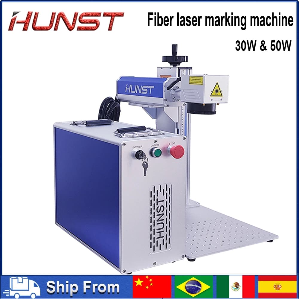 Hunst 50W 30W Raycus MAX Fiber Laser Marking Machine for DIY Jewelry, Gold, Silver, Rings, Bracelets, Etching Machine and Metal Cutting