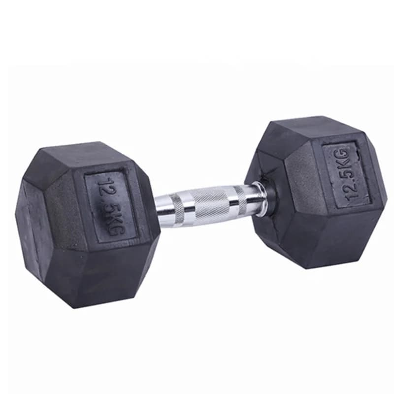 Professional Gym Fitness Exercise Rubber Surface Customized Black Hex Dumbbell Weights Lifting for Salepromote sales