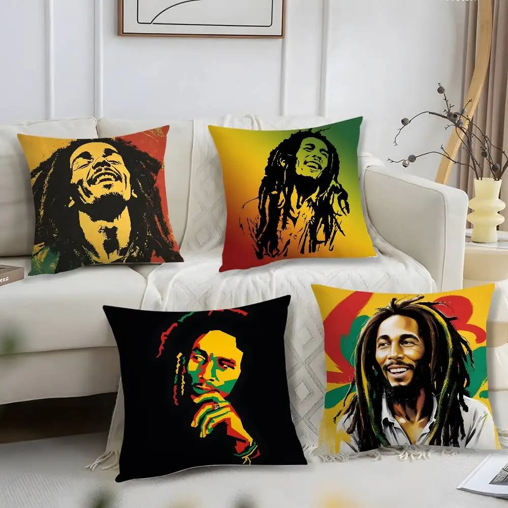Reggae Rock Short cushion pillow pillow case with plush print Square pillow lining Sofa house decorations
