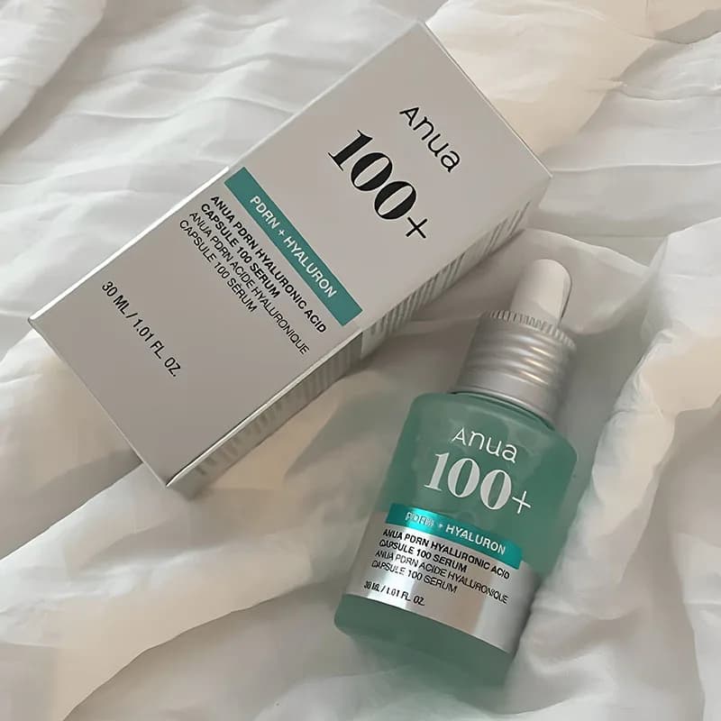 Siero Viso Coreano ANUA 100 PDRN con Acido Ialuronico in Capsule, Siero Blu Radiante, Prodotti per la Cura della Pelle Leggeri e Profondamente Idratanti