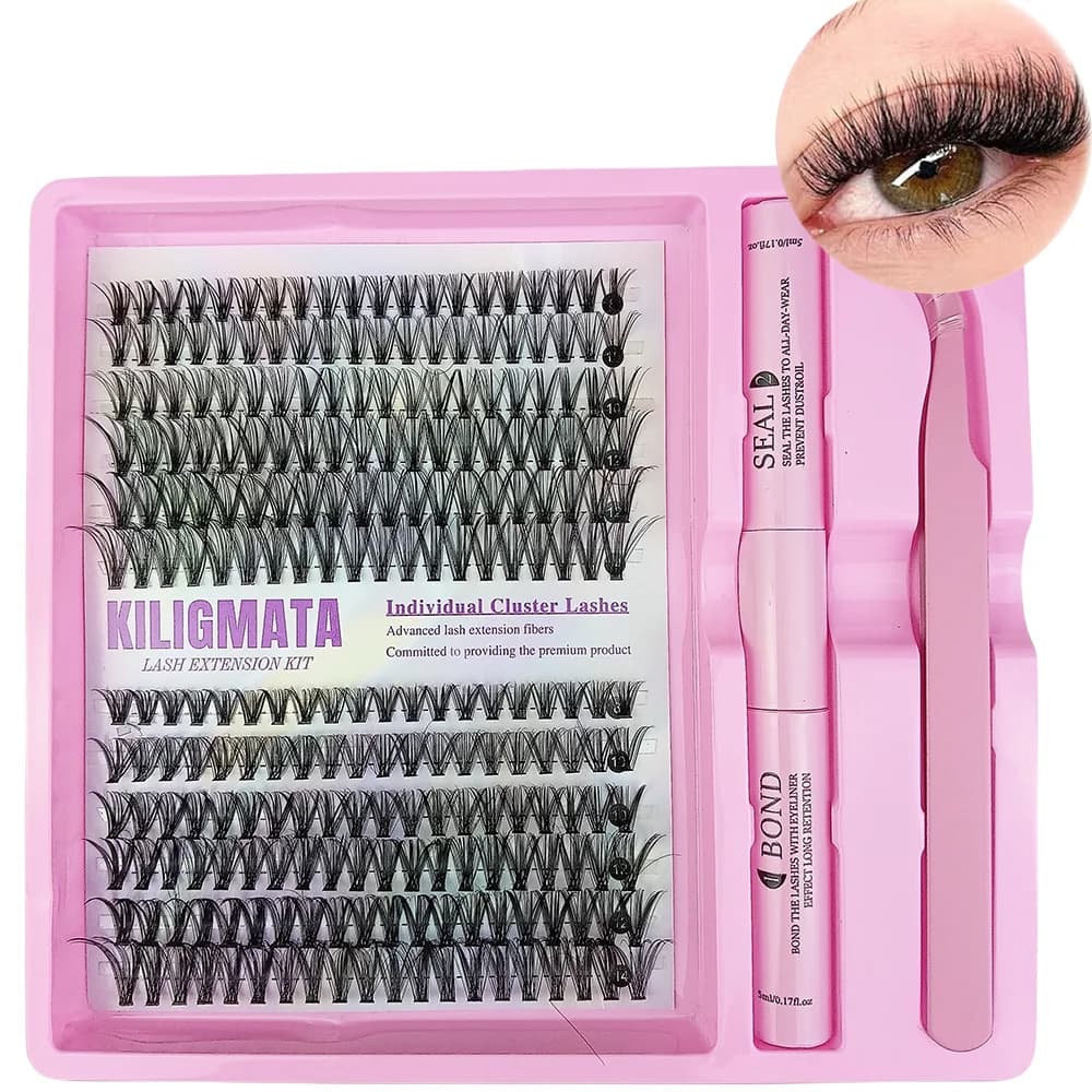 200 ciglia finte spesse, stile leggero naturale, arricciate su CD, lunghezza mista 9-14 mm