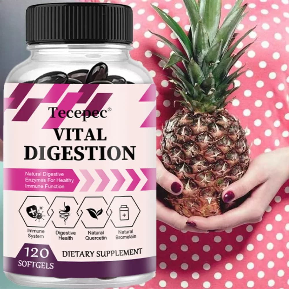 Digestione Vitale, Quercetina + Bromelina Enzimi Digestivi Naturali per una Funzione Immunitaria Sana, 120 Capsule Vegetali