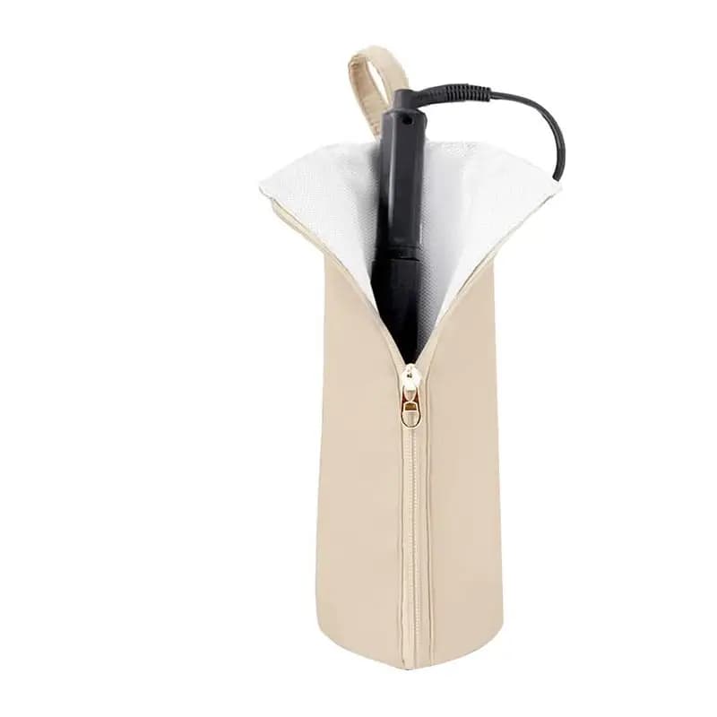 B52C Supporto e tappetino per ferro caldo, borsa da viaggio resistente al calore per ferro arricciacapelli, ferro piatto - organizer per attrezzi per capelli per la casa