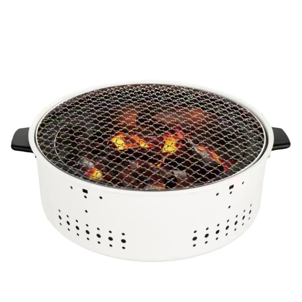 Portable Barbecue Grill Korean Charcoal Stove Split BBQ Stove Round Outdoor Camping Non-stick Barbecue Rack Charcoal stove