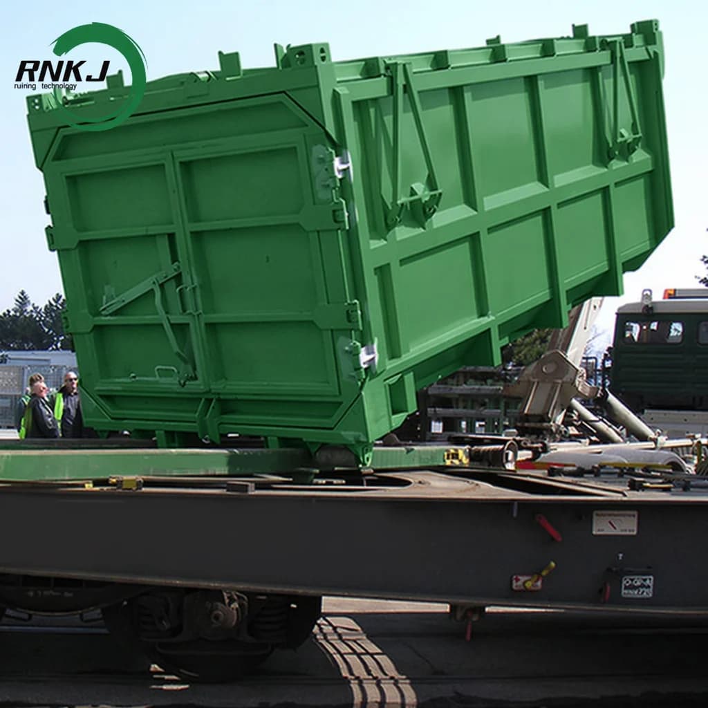 RNKJ Brand Manufacturer 2-10 Yard Waste Containers Scrap Metal Roll Off Dumpster Hook Lift Trailer Bin for Recycling
