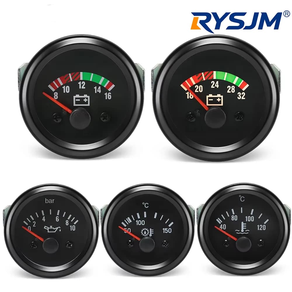 12V 24V Diesel Car Voltmeter Diesel Generator Set Accessories Voltage Meter 8-16V 16-32V Water Temp,Fuel Level,Oil Temperature