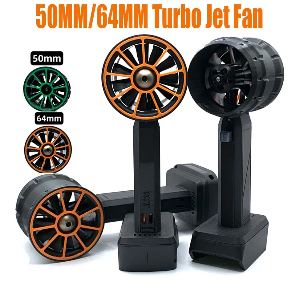 Turbofan canalizzato 64mm/50mm motore Brushless Jet Fan Thrust 2200/800-1000g Car Washer ad alta potenza Dust Blower strumento di pulizia della tastiera