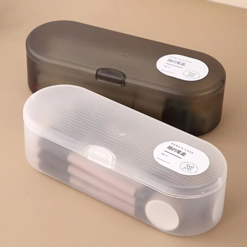 Scatola portaoggetti in plastica di alta qualità, astuccio trasparente di grande capacità, scatola portaoggetti impilabile per cancelleria, regalo