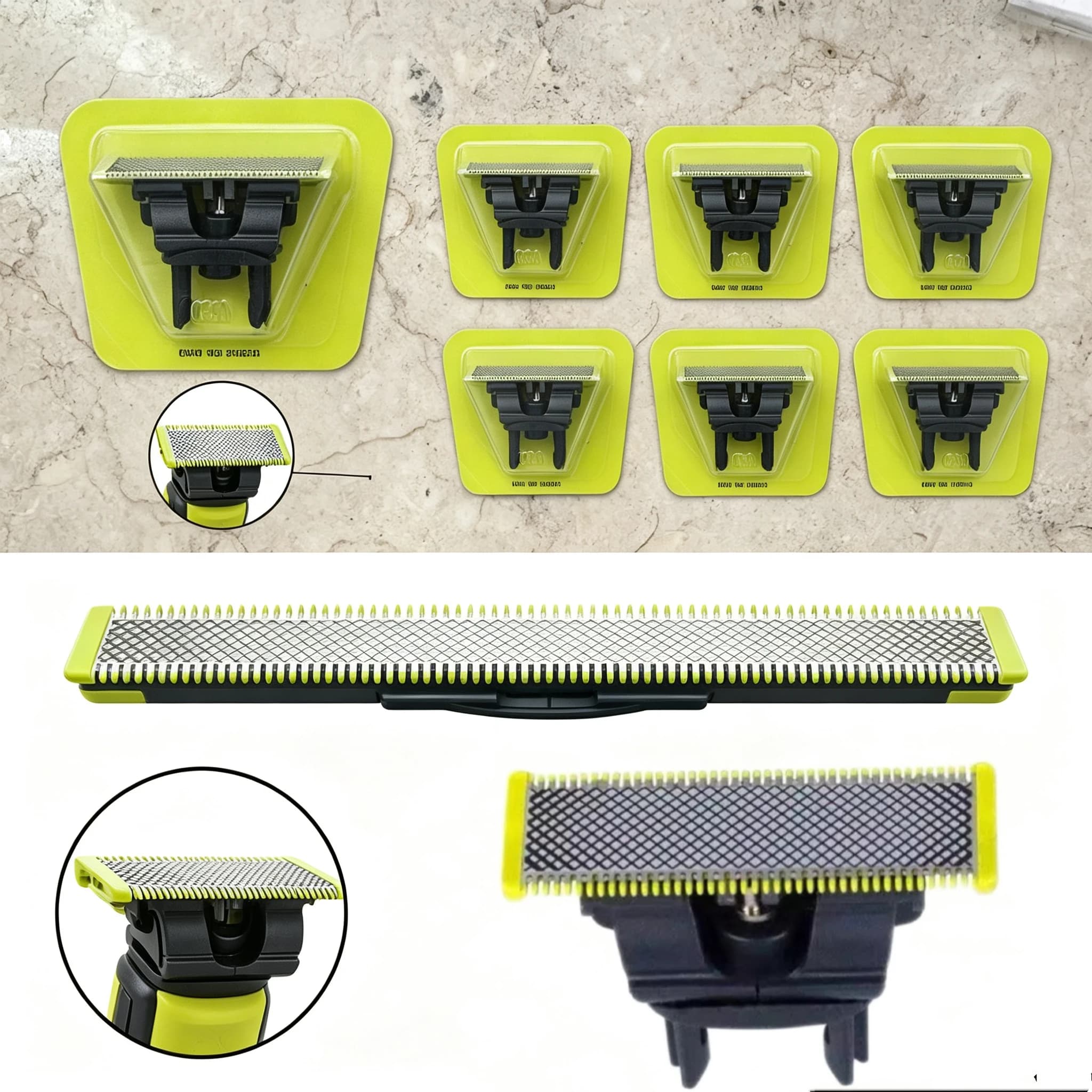 Testina di Ricambio per Rasoio Elettrico One&Blade QP2520 QP2530 QP2620 QP2630 QP6510 QP6520, Trimmer Ibrido per Barba