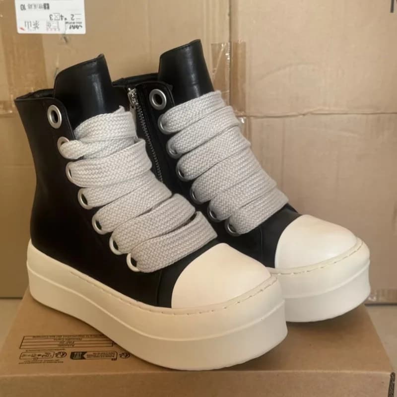 Sneakers Casual da Donna con Tacco Grosso e Plateau, Modello High-Top, Taglie Grandi, per Pista e Outdoor, Versatili, Scarpe Sportive con Rialzo
