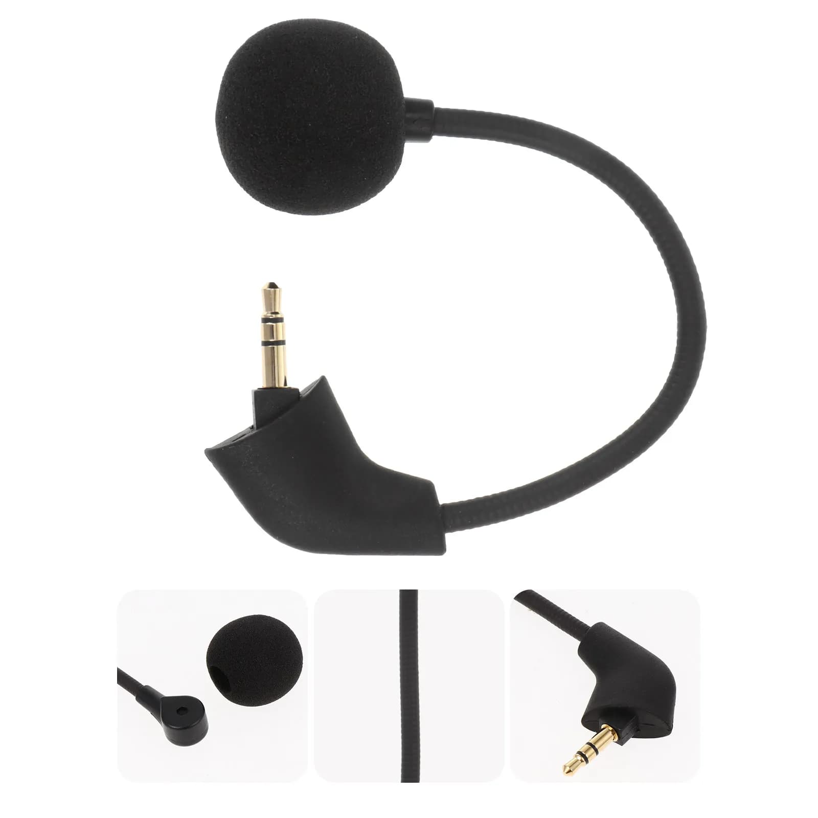 Microfono per cuffie da gioco, portatile, con riduzione del rumore in linea, per streaming live, giochi, computer, uso in ufficio