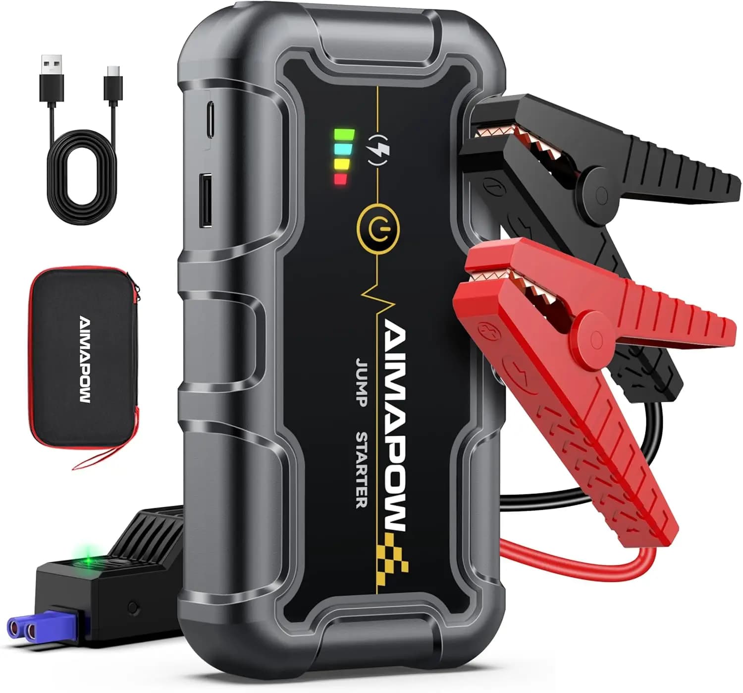 Avviatore di emergenza per auto portatile 6000A 20000mAh, ricarica rapida, scatola di salto compatta per auto a gas e diesel