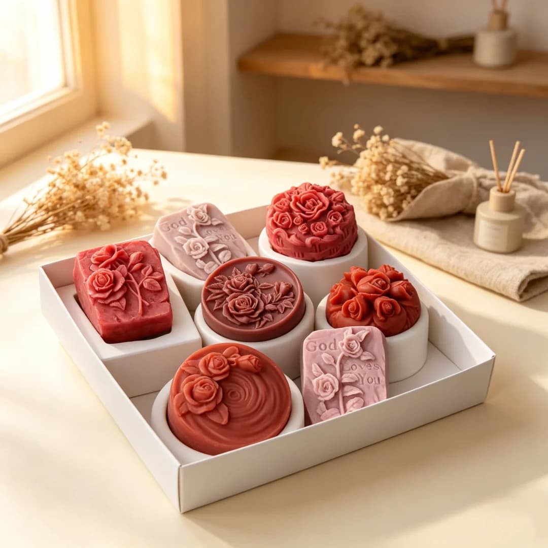 3D Rose Floral Silicone Soap Mould Vintage Embossed Flower Resin Casting Mold DIY Aromatherapy Candle Mold Making Soap Supplies