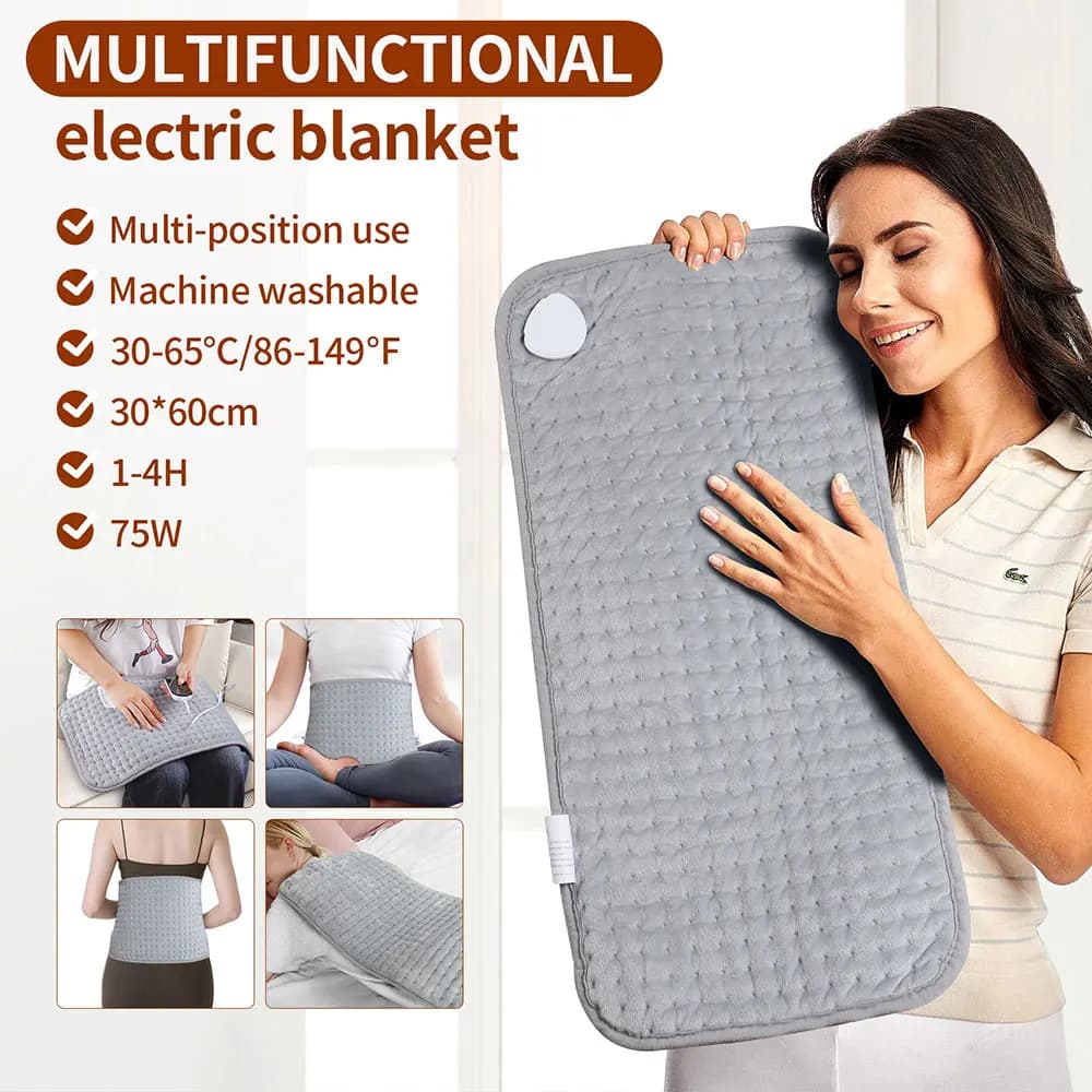 30*60 cm Riscaldamento Elettrico Pad 9 Livelli Riscaldata Impacco Caldo Coperta Lavabile Scaldino Invernale Zerbino Riscaldatore Per Schiena Collo Spalla Gambe