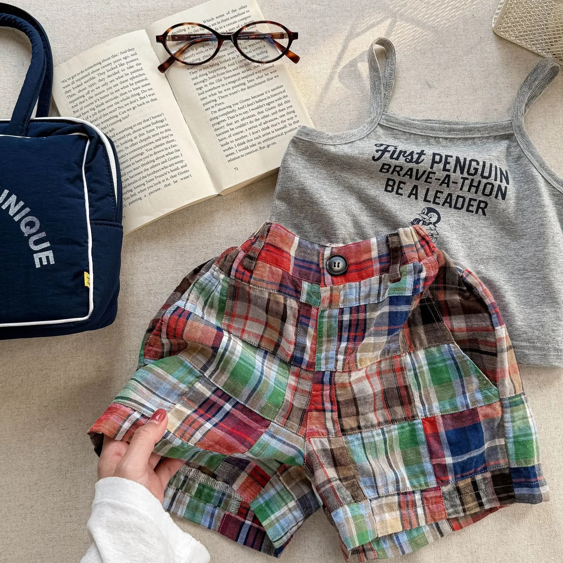 Kids Clothes Girls Shorts Summer Fashion 1-6Years Boys Patchwork Plaid Shorts Loose Casual Pants