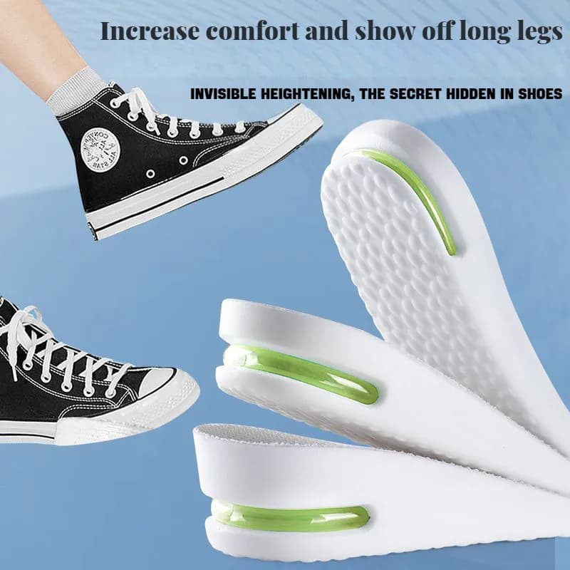 Inserti ortesi morbidi e traspiranti per uomo donna con cuscino d'aria Solette per scarpe sportive elastiche che assorbono gli urti che aumentano l'altezza