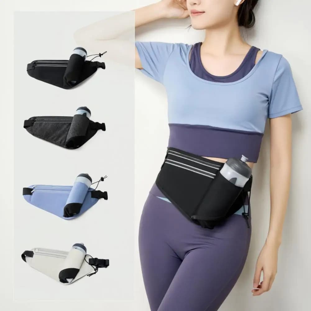 Waterproof Running Backpack with Water Bottle Door Adjustable Reflective Moisturizing Belt for Hiking Cycling Outdoor Sports Race